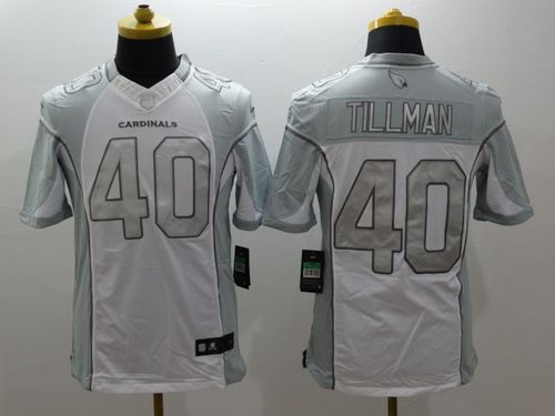 Cardinals #40 Pat Tillman White Men's Stitched NFL Limited Platinum Jersey