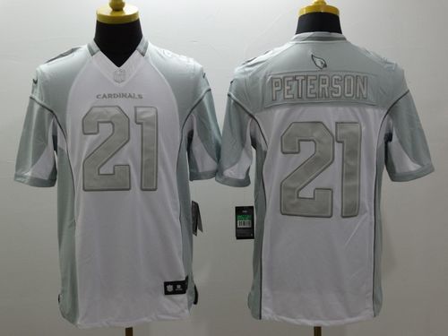 Cardinals #21 Patrick Peterson White Men's Stitched NFL Limited Platinum Jersey
