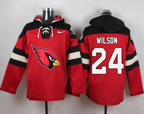 Cardinals #24 Adrian Wilson Red Player Pullover NFL Hoodie