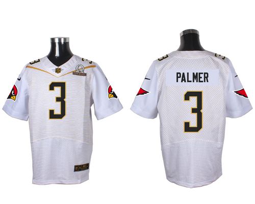Cardinals #3 Carson Palmer White 2016 Pro Bowl Men's Stitched NFL Elite Jersey