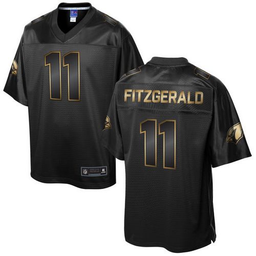 Cardinals #11 Larry Fitzgerald Pro Line Black Gold Collection Men's Stitched NFL Game Jersey