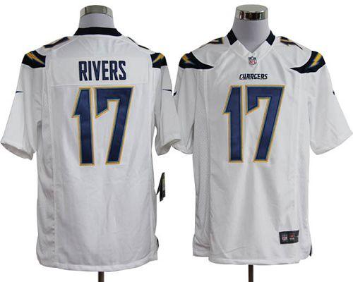 Chargers #17 Philip Rivers White Men's Stitched NFL Game Jersey