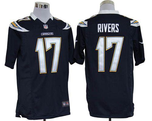Chargers #17 Philip Rivers Navy Blue Team Color Men's Stitched NFL Game Jersey
