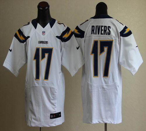Chargers #17 Philip Rivers White Men's Stitched NFL Elite Jersey