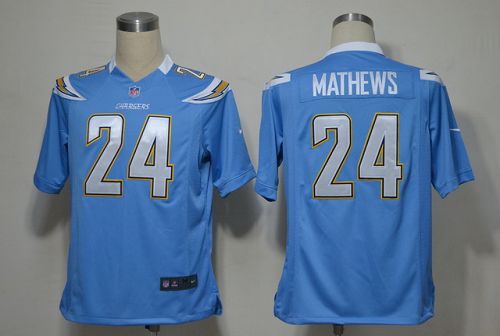 Chargers #24 Ryan Mathews Electric Blue Alternate Men's Stitched NFL Game Jersey