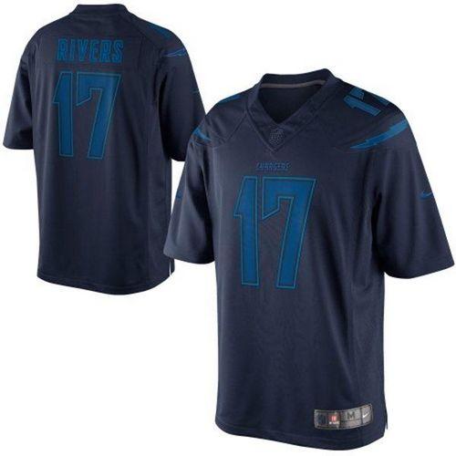 Chargers #17 Philip Rivers Navy Blue Men's Stitched NFL Drenched Limited Jersey