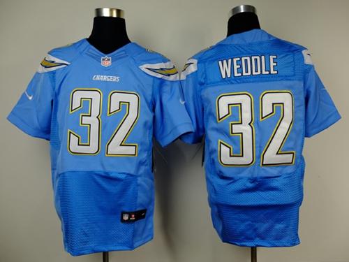 Chargers #32 Eric Weddle Electric Blue Alternate Men's Stitched NFL New Elite Jersey