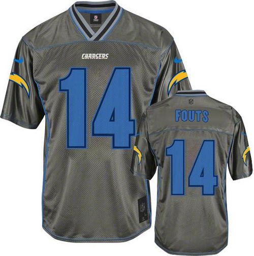 Chargers #14 Dan Fouts Grey Men's Stitched NFL Elite Vapor Jersey