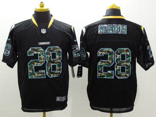 Chargers #28 Melvin Gordon Black Men's Stitched NFL Elite Camo Fashion Jersey