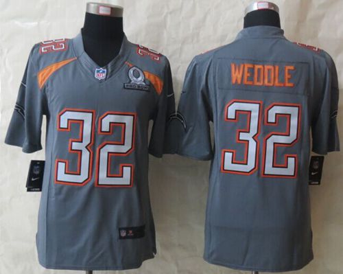 Chargers #32 Eric Weddle Grey Pro Bowl Men's Stitched NFL Elite Team Irvin Jersey