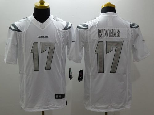 Chargers #17 Philip Rivers White Men's Stitched NFL Limited Platinum Jersey