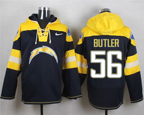Chargers #56 Donald Butler Navy Blue Player Pullover NFL Hoodie