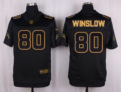 Chargers #80 Kellen Winslow Black Men's Stitched NFL Elite Pro Line Gold Collection Jersey