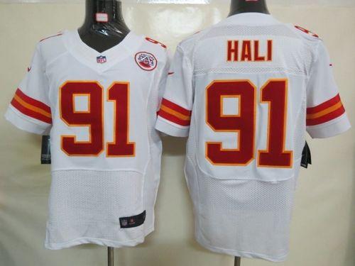 Chiefs #91 Tamba Hali White Men's Stitched NFL Elite Jersey