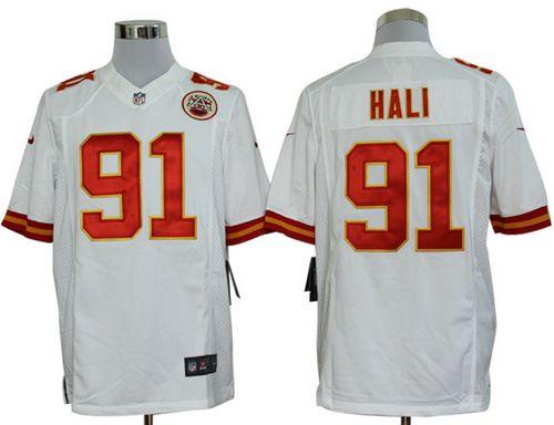 Chiefs #91 Tamba Hali White Men's Stitched NFL Limited Jersey