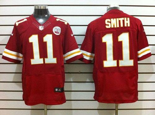 Chiefs #11 Alex Smith Red Team Color Men's Stitched NFL Elite Jersey