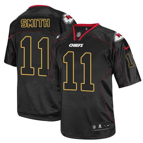 Chiefs #11 Alex Smith Lights Out Black Men's Stitched NFL Elite Jersey