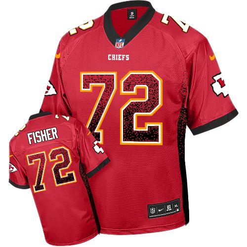 Chiefs #72 Eric Fisher Red Team Color Men's Stitched NFL Elite Drift Fashion Jersey
