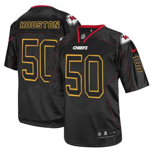 Chiefs #50 Justin Houston Lights Out Black Men's Stitched NFL Elite Jersey