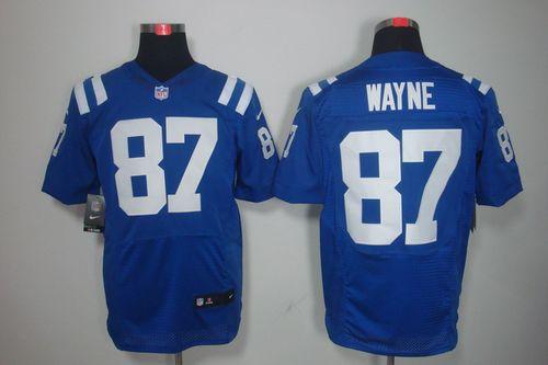 Colts #87 Reggie Wayne Royal Blue Team Color Men's Stitched NFL Elite Jersey