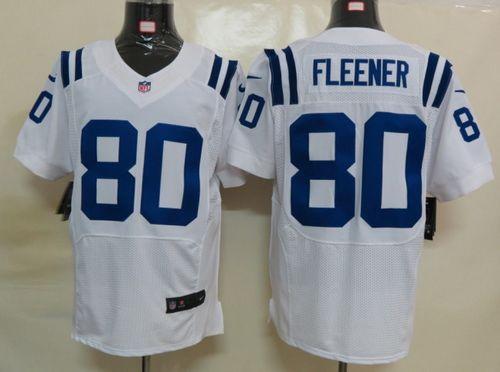 Colts #80 Coby Fleener White Men's Stitched NFL Elite Jersey