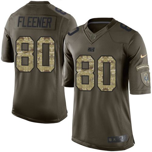 Colts #80 Coby Fleener Green Men's Stitched NFL Limited Salute to Service Jersey