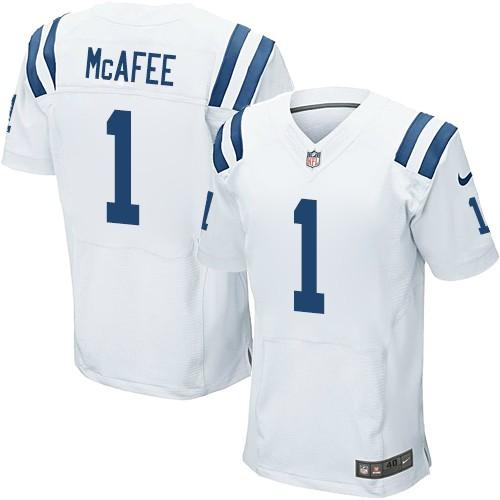 Colts #1 Pat McAfee White Men's Stitched NFL Elite Jersey