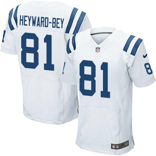 Colts #81 Darrius Heyward Bey White Men's Stitched NFL Elite Jersey