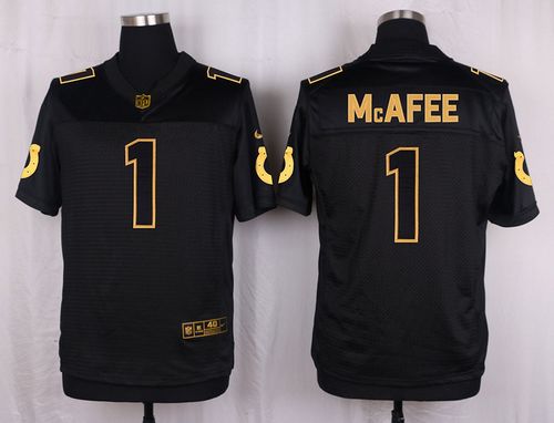 Colts #1 Pat McAfee Black Men's Stitched NFL Elite Pro Line Gold Collection Jersey