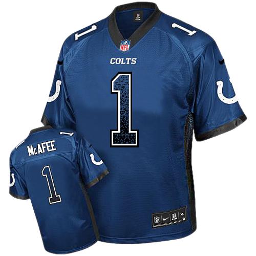 Colts #1 Pat McAfee Royal Blue Team Color Men's Stitched NFL Elite Drift Fashion Jersey