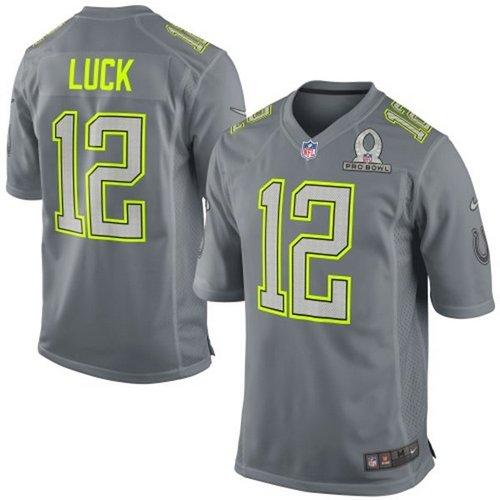 Colts #12 Andrew Luck Grey Pro Bowl Men's Stitched NFL Elite Team Sanders Jersey