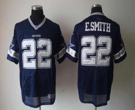Cowboys #22 Emmitt Smith Navy Blue Team Color Men's Stitched NFL Elite Jersey
