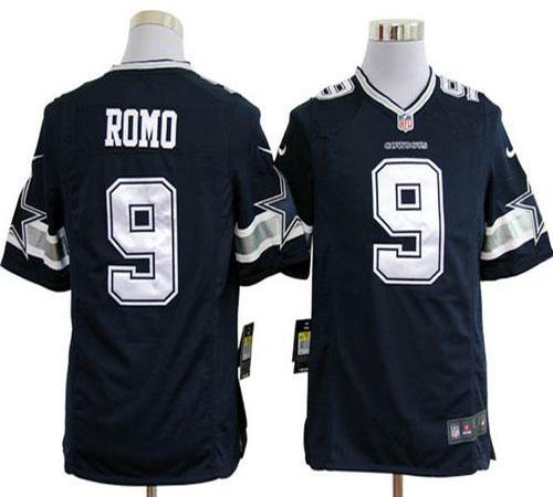 Cowboys #9 Tony Romo Navy Blue Team Color Men's Stitched NFL Game Jersey