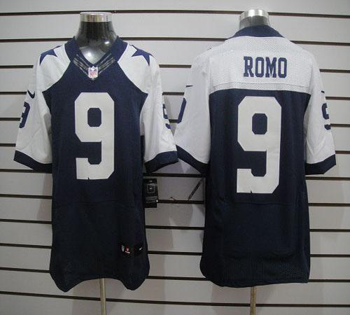 Cowboys #9 Tony Romo Navy Blue Thanksgiving Throwback Men's Stitched NFL Elite Jersey