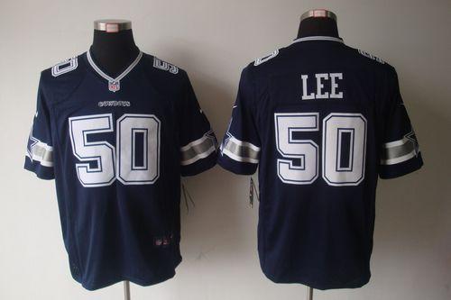 Cowboys #50 Sean Lee Navy Blue Team Color Men's Stitched NFL Game Jersey