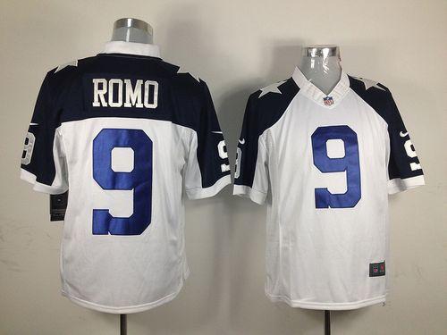 Cowboys #9 Tony Romo White Thanksgiving Men's Throwback Stitched NFL Limited Jersey