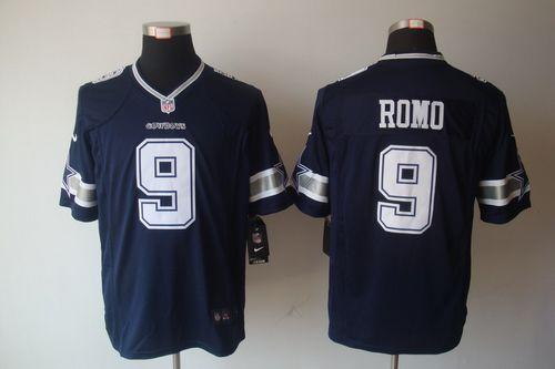 Cowboys #9 Tony Romo Navy Blue Team Color Men's Stitched NFL Limited Jersey