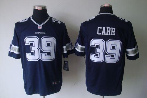 Cowboys #39 Brandon Carr Navy Blue Team Color Men's Stitched NFL Limited Jersey