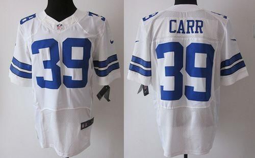 Cowboys #39 Brandon Carr White Men's Stitched NFL Elite Jersey