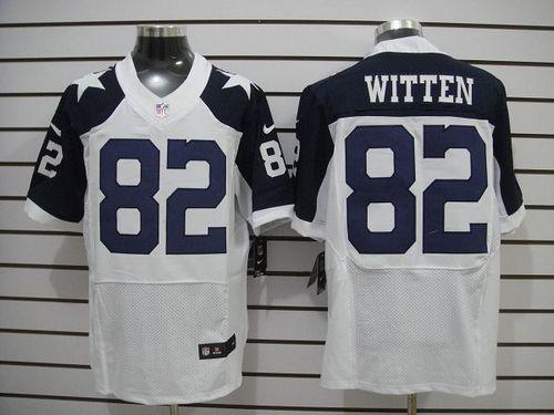 Cowboys #82 Jason Witten White Thanksgiving Throwback Men's Stitched NFL Elite Jersey