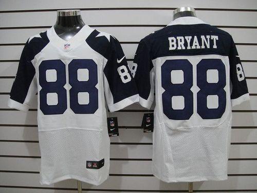 Cowboys #88 Dez Bryant White Thanksgiving Throwback Men's Stitched NFL Elite Jersey