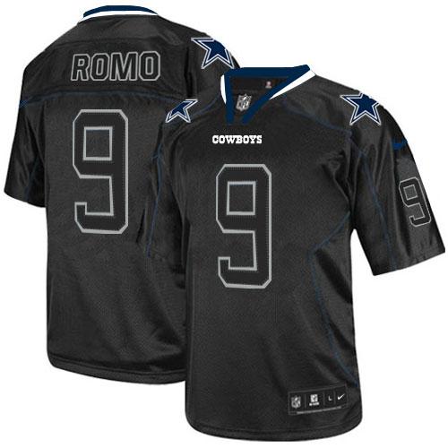 Cowboys #9 Tony Romo Lights Out Black Men's Stitched NFL Elite Jersey
