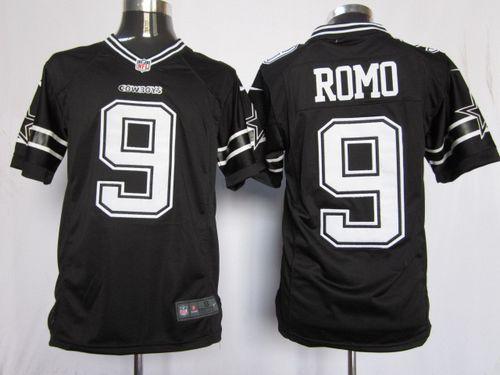 Cowboys #9 Tony Romo Black Shadow Men's Stitched NFL Game Jersey