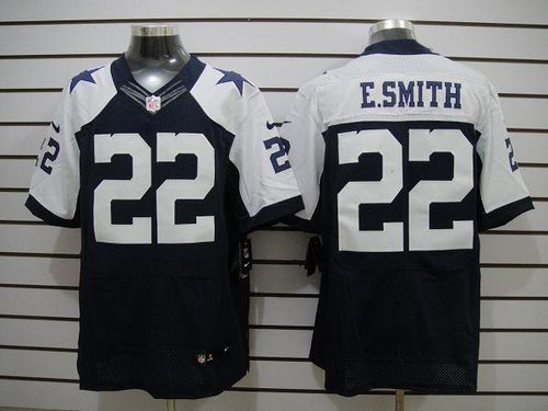 Cowboys #22 Emmitt Smith Navy Blue Thanksgiving Throwback Men's Stitched NFL Elite Jersey