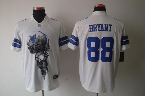 Cowboys #88 Dez Bryant White Men's Stitched NFL Helmet Tri Blend Limited Jersey
