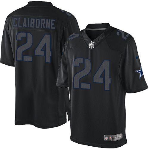 Cowboys #24 Morris Claiborne Black Men's Stitched NFL Impact Limited Jersey