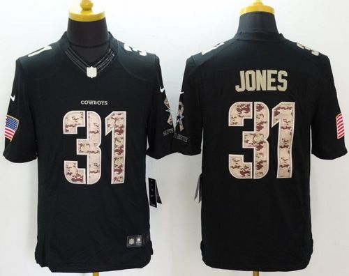 Cowboys #31 Byron Jones Black Men's Stitched NFL Limited Salute to Service Jersey