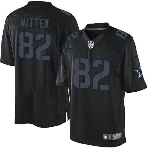 Cowboys #82 Jason Witten Black Men's Stitched NFL Impact Limited Jersey