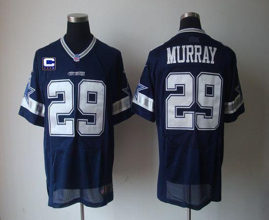 Cowboys #29 DeMarco Murray Navy Blue Team Color With C Patch Men's Stitched NFL Elite Jersey