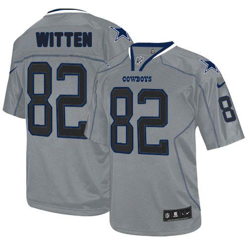 Cowboys #82 Jason Witten Lights Out Grey Men's Stitched NFL Elite Jersey